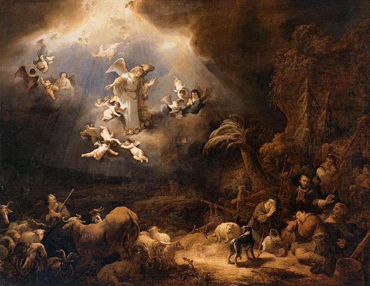 Angels Announcing the Birth of Christ to the Shepherds, Govaert Flinck